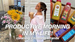 a PRODUCTIVE morning in my life!! | morning routine, running errands, + cleaning!