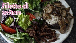 Come fare il seitan in casa con CONSISTENZA FIBROSA- ricetta facile |  Filetto di SEITAN ai funghi