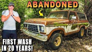 Cleaning an ABANDONED Ford Bronco Full of Moss and Spider Nests!