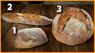 1 Dough 3 Loaves - Same Day Easiest Recipe with Poolish