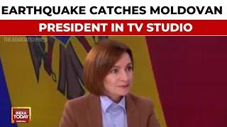 Earthquake Takes Moldova President Maia Sandu By Surprise During Television Interview