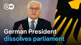 Germany: President Steinmeier dissolves parliament, paving way for early elections in 2025 | DW News