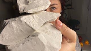 ASMR crunch of chalk/Белый шоколад ( Ростов)в пастах , мел Халва влажный #asmr #crunchysounds