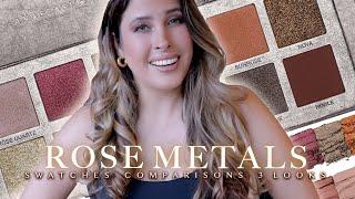 NEW ANASTASIA BEVERLY PALETTE : ROSE METALS REVIEW SWATCHES 3 LOOKS & COMPARISONS