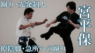 蹴り・踹腿による先発制人  接触からの撩陰脚  宮平保先生  CHINESE KUNG-FU KICK  TECHNIQUE