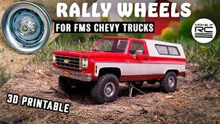 3D Printable Rally Wheels For FMS Chevy K10 RC Truck  A Big Improvement!