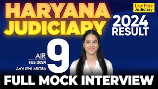 Haryana Judiciary Result Out  Judiciary Mock Interview | Ayushi Arora | Rank 9 | Karan Sangwan