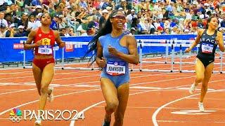 Alaysha Johnson posts top time in a PHOTO FINISH in 100m hurdles semifinal at Trials  | NBC Sports