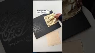 Applying gold leaf to Arabic calligraphy painting  #art #shorts