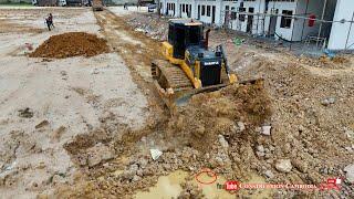 New Amazing! Best Shantui DH17C3 Bulldozer Pushing Soil Fast & 25-ton Dump Truck Filling Land