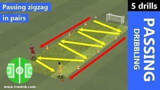 Passing zigzag in pairs | football/soccer training exercise for technique and ball control