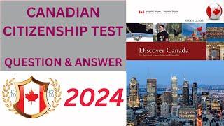 Canadian Citizenship Test || 2024 || Question & Answer.