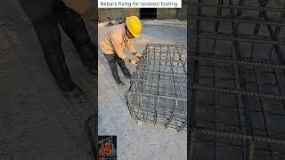 Rebars fixing for isolated footing.#construction #steel #reinforcement #rebars#foundation #shorts