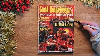 ASMR 1990s Vintage Christmas Magazine Flip Through (whispering, tracing, brushing, paper sound) 