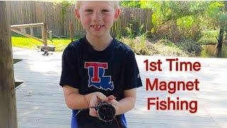 Magnet fishing at the boat launch