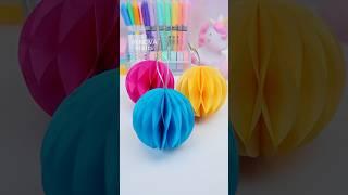 DIY paper craft ideas  Paper honeycomb balls #shorts #art #diy #papercraft #craft #youtubeshorts