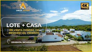 Lote con Casa en Construcción dentro de Residencial Exclusivo en Granada, Nicaragua