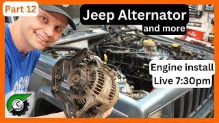 Jeep XJ 4.0 Engine Install LIVE Part 12: Alternator, Cap, Wires and more