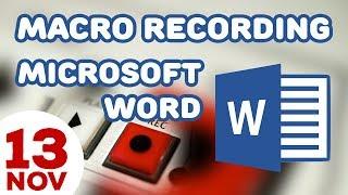 Microsoft Word Basic Macro Recording Tutorial