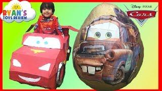 GIANT EGG SURPRISE OPENING Disney Cars Toys with Tow Mater