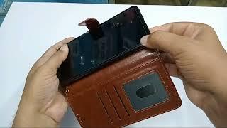 Samsung A13 Brown Leather Flip Cover.