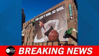 Caitlin Clark Nike Banner Unveiled On Side Of Court Avenue Restaurant & Brewing Company