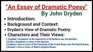 An Essay of Dramatic Poesy by John Dryden|Literary Criticism