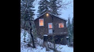 Montana mountain cabin for sale, view from lower road