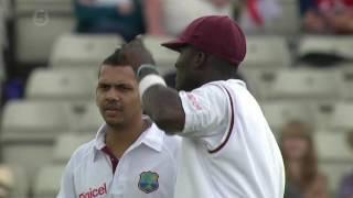 Sunil Narine Bowls his 1st Ball in Test Match v England 3rd Test 2012