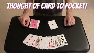 Thought Of Card To Pocket! - Super Amazing Card Trick Performance/Tutorial