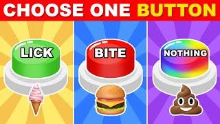 Choose One Button - BITE or LICK or NOTHING 🟢🟡 InsideQuiz #chooseonebutton