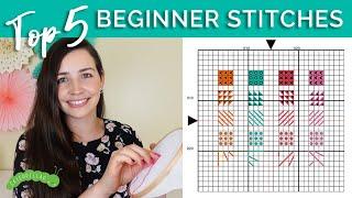 Top 5 Cross Stitches for Beginners | Caterpillar Cross Stitch