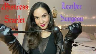 ASMR Mistress Scarlet's Leather Dungeon + Leather Handcuffs, Whip and More!!