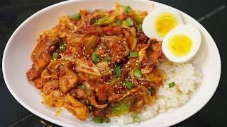 최고의 조합!! 김치삼겹살 덮밥에는 이걸 듬뿍 넣고 만들어 보세요 정말 맛있네