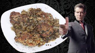 DELICIOUS JUICY PORK NECK STEAK WITH ONION! INCREDIBLE TASTY! HOW TO FRY A DELICIOUS STEAK