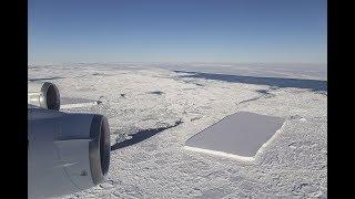 Flight Over a Rectangular Iceberg in the Antarctic