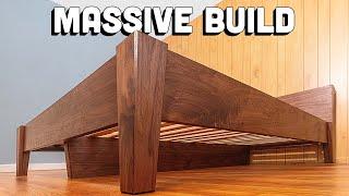 Making a Modern Bed with THICK Solid Walnut