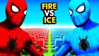 HOT FIRE SPIDERMAN vs COLD ICE SPIDERMAN