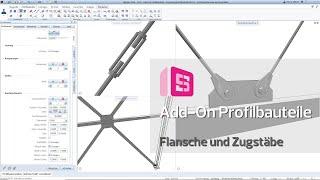 Allplan Add-On Profilbauteile | Anschlussflansche und Zugstäbe