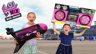 Trinity and Madison Fly Private Jet Searching for the World's Biggest Boom Box!