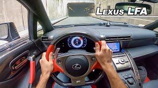 Lexus LFA Accelerating in Tunnels - Insane Tesla Almost Crashes (POV Binaural Audio)