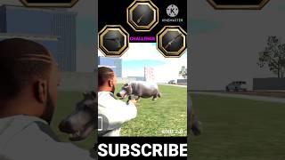 Hippopotamus VS Guns Challenge || Indian bike driving 3D ||  #gta #gaming #challenge @MrBeast