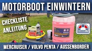 Einwintern! Boot mit Motoren Mercruiser / Volvo Penta Winterfest machen