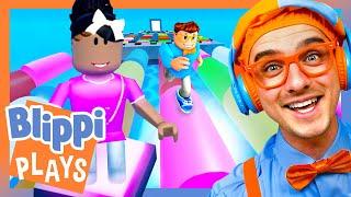 Blippi and Meekah Play 'Teamwork Puzzles' on Roblox! - PART 1! | Blippi Plays Roblox!