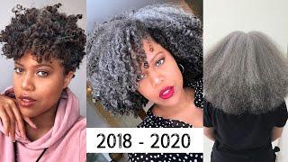 MY NATURAL SILVER HAIR JOURNEY - 2018 TO 2020 FROM TAPERED TO ARM PIT LENGTH // Samantha Pollack