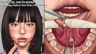 ASMR 입술 피어싱 조심해야하는 이유! 입술에 파묻힌 피어싱 제거 | 필러 압출, 타석증 | Piercing, Salivary Duct Stone, Filler Removal