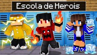 Meu PRIMEIRO dia na ESCOLA DE HEROIS no Minecraft