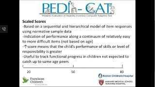 Using the PEDI-CAT in clinical practice and research