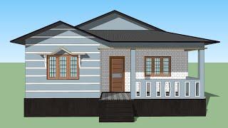 Tin shed house plan | 3 bedrooms tin set home design | village home plan with tin shed roofing