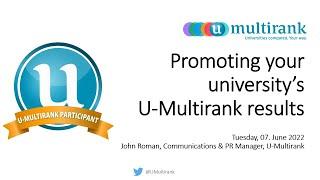 U-Multirank webinar: Promoting your university results 2022